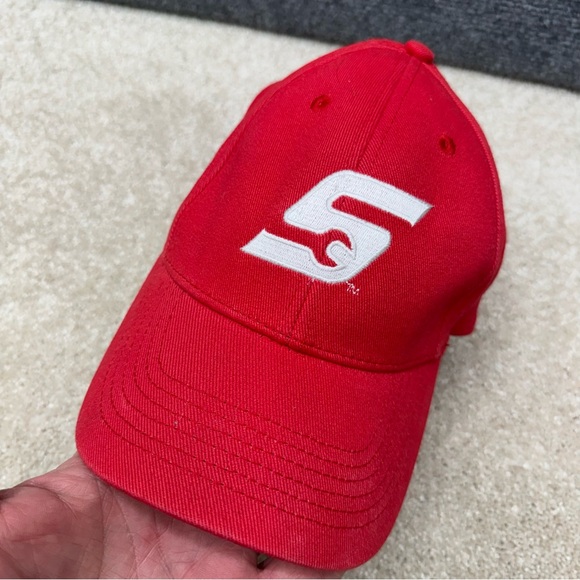 Snap On red Hat Cap One Size fitted ball cap - Picture 6 of 11